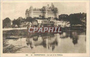 Old Postcard Pierrefonds Lake and Chateau