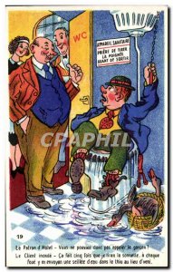 Old Postcard The Boss d & # 39Hotel Toilet Humor