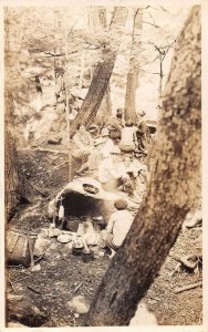 North River New York Adirondack Mountains Camping Scene Real Photo PC AA55942 