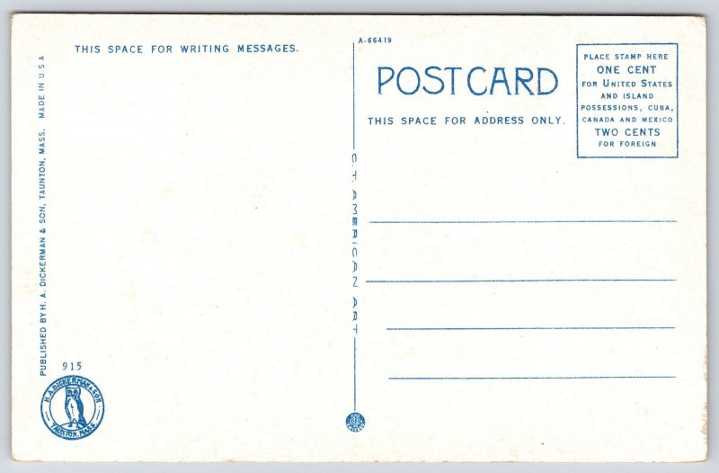 Come Down On Cape Cod Auto Map & Pilgrimland Massachusetts Tourist Map Postcard