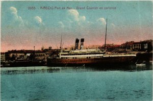 CPA CORSE - AJACCIO - Port de Mer. Grand Courrier en partance (710252)