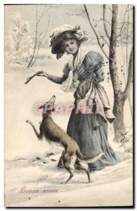 Postcard Old Dog Dogs Greyhound Female