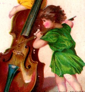 1880s Miller's Music Store Children Playing The Cello F104