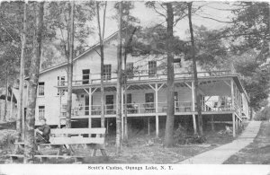 G49/ Oquaga Lake New York Postcard c1915 Scott's Casino Building