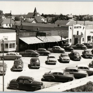 c1950s Black Hills SD SHARP RPPC Wall Drug Street View Riata Real Photo Car A194