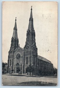 Peoria Illinois Postcard St. Marys Cathedral Church Chapel 1908 Vintage Antique