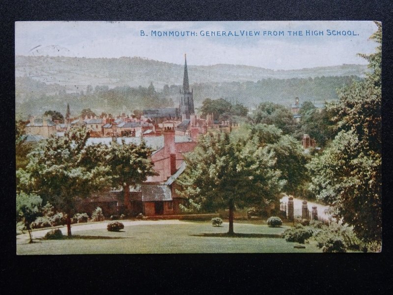 Wales MONMOUTH General View from High School c1914 Postcard by Photochrom