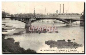 Old Postcard Chatellerault The new bridge cement gun to come