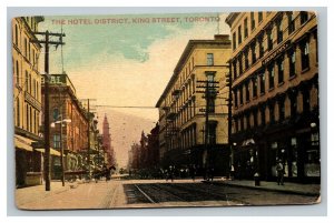 Vintage 1912 Postcard Pedestrians The Hotel District King Street Toronto Canada