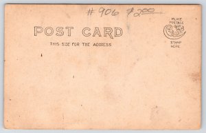 Three Men Play Poker Outside~Playing Cards~Whiskey Bottle & Drinks~c1905 RPPC