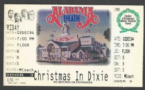 1994* CHRISTMAS IN DIXIE AT ALABAMA THEATRE UNUSED TICKET