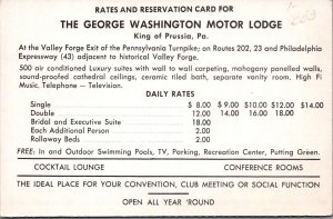 Postcard George Washington Motor Lodge King of Prussia PA