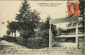 CPA AUBERVILLE-sur-MER - Route de VILLERS a Houlgatte (140436)