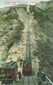 c-1908 Great Incline Mt. Lowe Railway PASADENA CALIFORNIA Newman postcard 10039