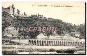 Old Postcard Mercues Viaduct And The Chateau