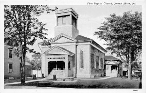 G88/ Jersey Shore Pennsylvania Postcard c1930s First Baptist Church Building