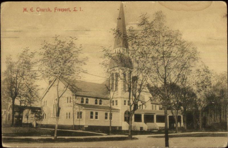 Freeport Long Island NY ME Church c1910 Postcard rpx