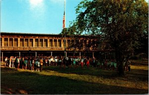 Vtg Monticello Illinois IL 4-H Memorial Camp Flag Lowering Ceremony Postcard