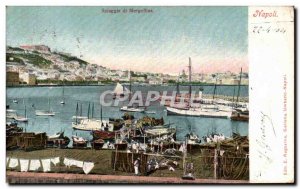 Old Postcard Italy Italia Napoli Spiaggia di Mergollina