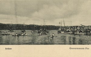 PC CPA AMBON, GOUVERNEMENTS PIER, INDONESIA, VINTAGE POSTCARD (b6218)