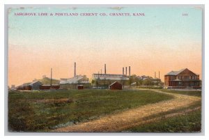Postcard Ashgrove Lime & Portland Cement Chanute Kans. Kansas