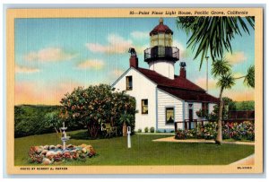 Point Pinos Light House Garden Patio View Pacific Grove California CA Postcard 