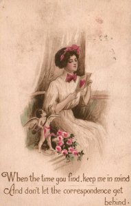 Woman Reading Card