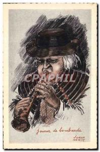 Old Postcard Folklore Player Bombard Jorge Brittany Morin