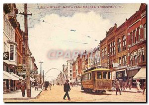 Postcard Modern Springfield Illinois. Sixth St. Looking North from Monroe