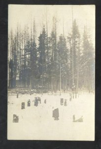 RPPC CAMP DOUGLAS WISCONSIN WINTER SNOW SCENE 1908 REAL PHOTO POSTCARD