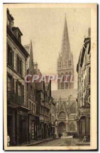Old Postcard Caen Rue Montoir Poissonnerie
