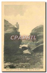 Old Postcard Zion near Croix de Vie in the Vendee Rocks