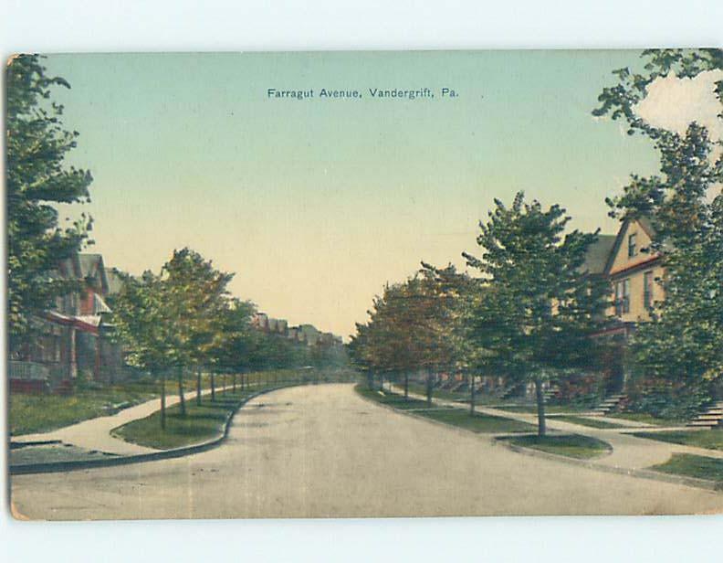 Divided-Back STREET SCENE Vandergrift - Near Pittsburgh Pennsylvania PA G5315