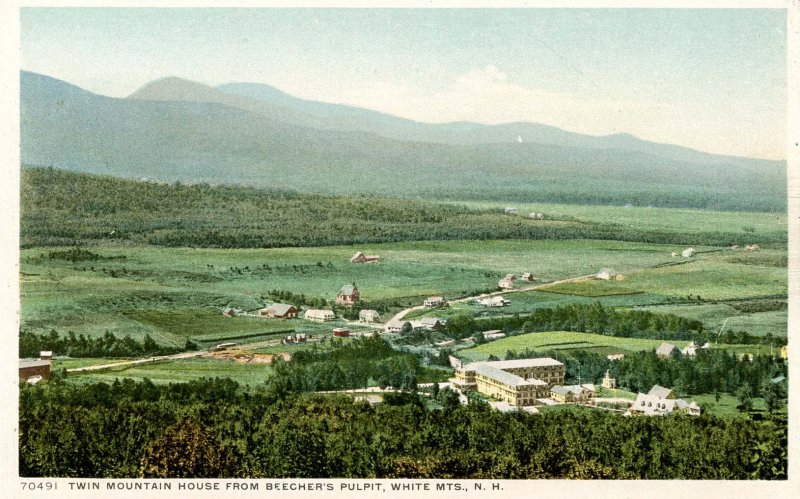 NH - Twin Mountain. Twin Mountain House from Beecher's Pulpit