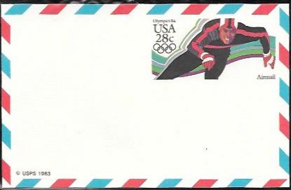 US Postcard Mint - Airmail. Olympics 1984.  Issued in 1983