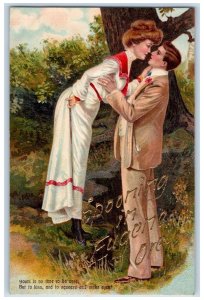 Eugene Oregon OR Postcard Embossed Spooning Couple Scene c1920's Short Poem