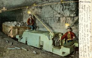 PA - Anthracite Region. Mine Trolley Loaded Cars Inside Coal Mine (Mining)  