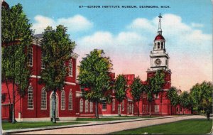 Edison Institute Museum Dearborn Michigan Linen Postcard C125