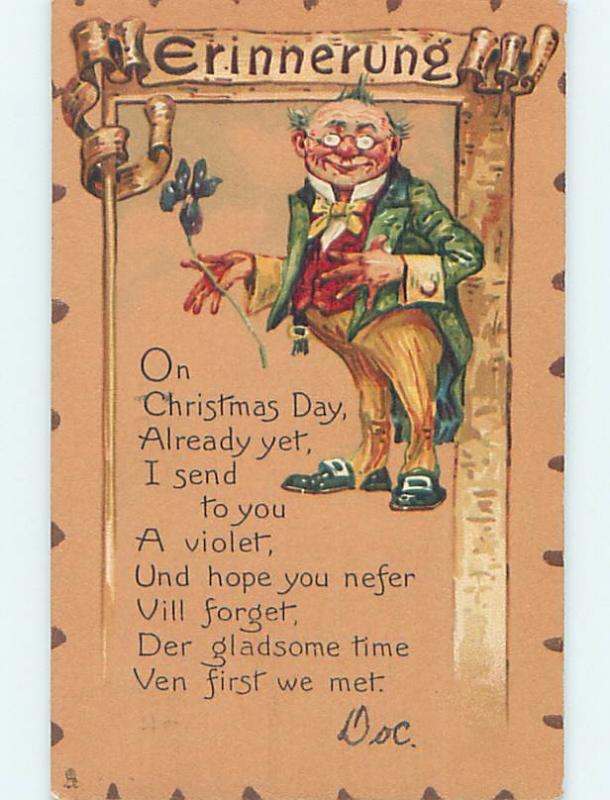 Pre-Linen Christmas ERINNERUNG - GERMAN WORD FOR MEMORY RECOLLECTION HL7091