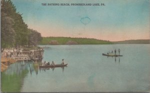 Postcard Bathing Beach Promisedland Lake PA