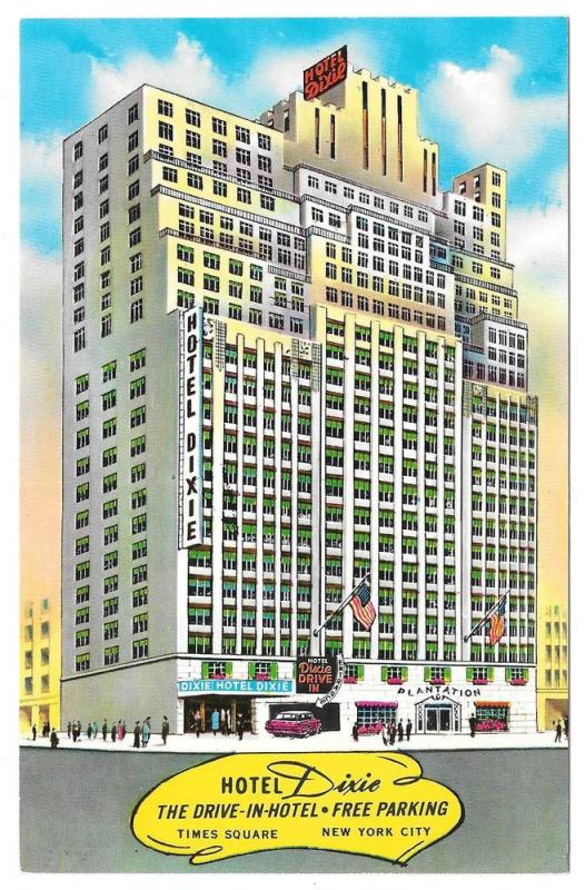 NY Hotel Dixie Times Square New York City Vtg Postcard