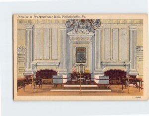 Postcard Interior of Independence Hall Philadelphia Pennsylvania USA