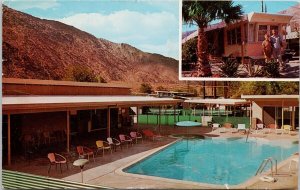 Palm Springs CA Rancho Trailer Park Swimming Pool c1963 Postcard H21 *as is