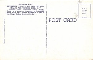 Pinnacle Rock Buttermilk Falls State Park Ithaca Watkins Glen NY Postcard VTG  