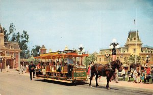 Disneyland, P12290, Main Street, and Street Car Magic Kingdom, Old Postcard