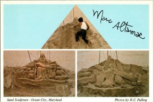 Marc Altamar Sand Sculptures Ocean City MD Postcard I61