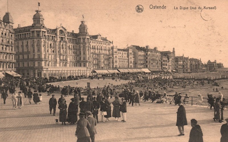 Vintage Postcard 1910's Ostende La Digue (vue du, Kursaal) Flemish Belgium