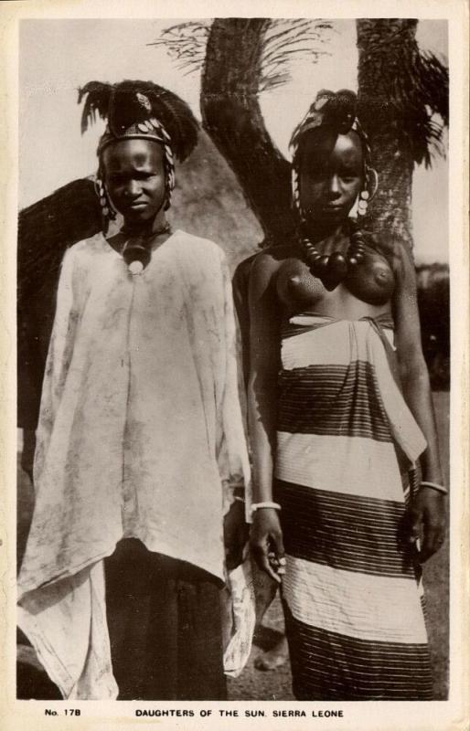 sierra leone, Native Daughters of the Sun (1930s) RPPC