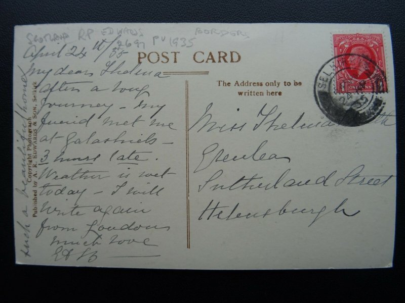 Scotland YARROW VALLEY Broadmedows House c1930's RP Postcard A.R. Edwards & Son