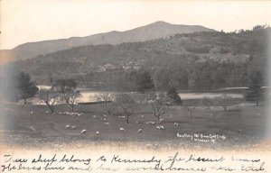 Windsor Vermont Mount Ascutney from Golf Links Sheep Real Photo PC AA48664